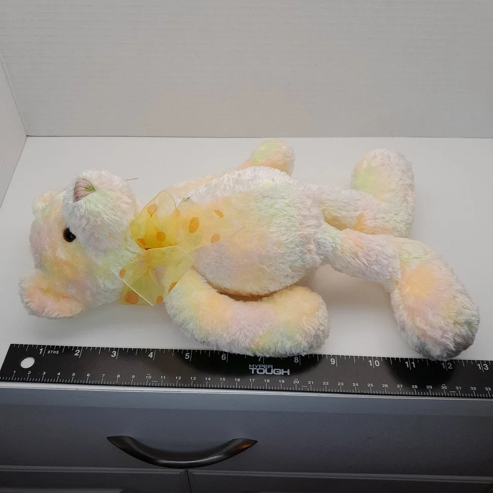 Gund Buzz Bee Bear 15028 Pastel Tie Dye Plush Bumblebee Embroidery NWT 12in